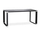 Bureau Design En Verre "hovik" 160cm Noir