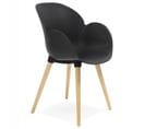 Fauteuil Design "pikat" 84cm Noir et Naturel