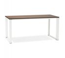 Bureau Design "hovik" 160cm Noyer et Blanc