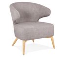 Fauteuil Design Lounge "hera" 72cm Gris et Naturel