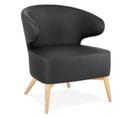 Fauteuil Design Lounge "dorla" 72cm Noir et Naturel