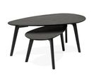 Lot De 2 Tables Gigognes Design "gilda" 100cm Noir