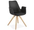 Skanor - Chaise Scandinave Noir Avec Pieds En Bois