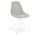 Chaise Design En Tissu "monica" 84cm Gris et Blanc