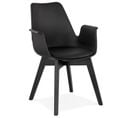 Chaise Design Avec Accoudoirs "baum" 82cm Noir