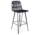 Tabouret De Bar Design En Rotin "baloin" 94cm Noir