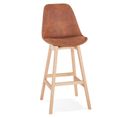 Tabouret De Bar "vars" 113cm Marron et Naturel