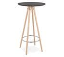 Table De Bar En Bois "lizon" 110cm Noir et Naturel