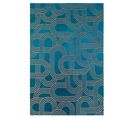 Tapis De Salon Moderne Tissé Plat Fever En Polyester - Bleu - 140x200 Cm