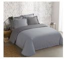 Parure De Couette 100% Coton - 1 Housse De Couette 200x200 Cm + 2 Taies D'oreiller 65x65 Cm Gris