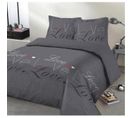 Parure De Couette 100% Coton Love - 1 Housse De Couette 220x240 Cm + 2 Taies D'oreillers 65x65 Cm A