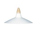 Suspension Cone Dôme Bois Métal  Blanc 80 Cm..