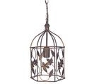 Suspension Lanterne Cage Métal Marron Or 68 Cm..