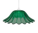 Suspension Dôme Petites Pointes Verre Vert 80 Cm..