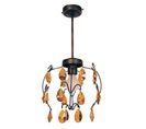 Suspension Globe Métal Marron Or Pampilles Ambre 70 Cm..