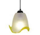 Suspension  Verre Jaune 75 Cm.