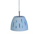 Suspension Cloche Verre  Bleu 80 Cm.