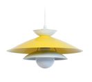 Suspension Conique Métal Jaune, Blanc 77 Cm.