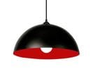 Suspension Demi-boule 30 Métal Noir Rouge 78 Cm.