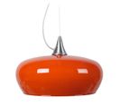 Suspension Cone  Aluminium Bol Verre Orange  80 Cm.