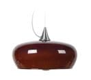 Suspension Cone  Aluminium Bol Verre Marron  80 Cm.