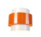 Suspension Cylindre Métal  Blanc,orange 85 Cm.