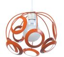 Suspension Globe Métal  Orange 85 Cm.