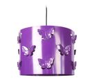 Suspension Bol Métal,papillon Violet 80 Cm.