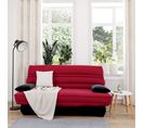 Banquette lit clic clac DALLAS tissu rouge