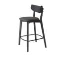 Aude - Lot De 2 Chaises De Bar En Bois Et Simili H67cm - Couleur - Noir