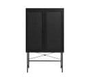 Rinto - Buffet Haut 2 Portes Bois Et Métal H135cm - Couleur - Noir