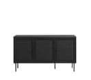 Rinto - Buffet 3 Portes En Bois Et Métal L140cm - Couleur - Noir