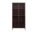 Bjorn - Vaisselier 2 Portes En Verre Stié Et Métal H190cm - Couleur - Bordeaux