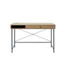 Rinto - Bureau 1 Tiroir, 1 Niche En Bois Et Métal L120cm - Couleur - Bois Clair