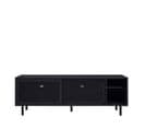 Kiso - Meuble Tv 2 Portes, 2 Niches En Métal L160cm - Couleur - Noir