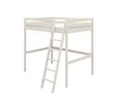 Lit Mezzanine Enfant - 140 X 190 Cm - Pin Massif Blanchi - Sommier Inclus - Erika