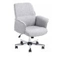 Fauteuil de bureau scandinave ergonomique gris tissu pied métal hauteur réglable pivotant