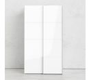 Armoire 2 portes coulissantes L.120 cm ELEGANCE XL blanc laqué