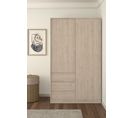 Armoire 2 portes 3 tiroirs L.118,5 cm BEST imitation chêne