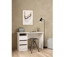 Bureau 3 tiroirs et 1 niche STUDY Blanc