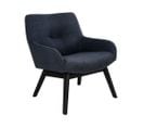 London - Fauteuil En Tissu Et Pieds En Bois Noir - Couleur - Gris Foncé