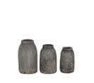 Velas - Lot De 3 Vases En Terre Cuite à Effet Vieilli - Couleur - Gris Foncé