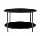 Vita - Table Basse Ronde En Bois Et Métal Ø80cm - Couleur - Noir