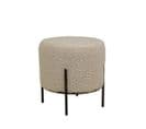 Alford - Pouf Rond En Tissu Bouclette Et Métal Ø35,5cm - Couleur - Sable