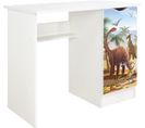 Bureau Blanc Avec Étagère Roma /motif Dinosaures/