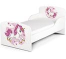 Moderne Lit D'enfant Toddler En Bois Avec Un Matelas Blanc Motif Lovely Licorne