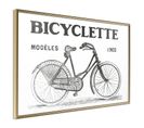 Affiche Murale Encadrée "bicyclette" 45 X 30 Cm Or