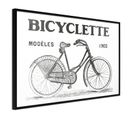 Affiche Murale Encadrée "bicyclette" 30 X 20 Cm Noir