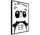 Affiche Murale Encadrée "tolerant Panda" 40 X 60 Cm Noir