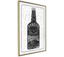 Affiche Murale Encadrée "bottle Of Tequila" 20 X 30 Cm Or